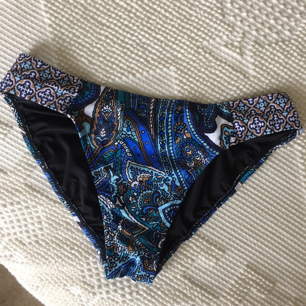 Coastal Blue Paisley Printed Swim Bikini Bottom